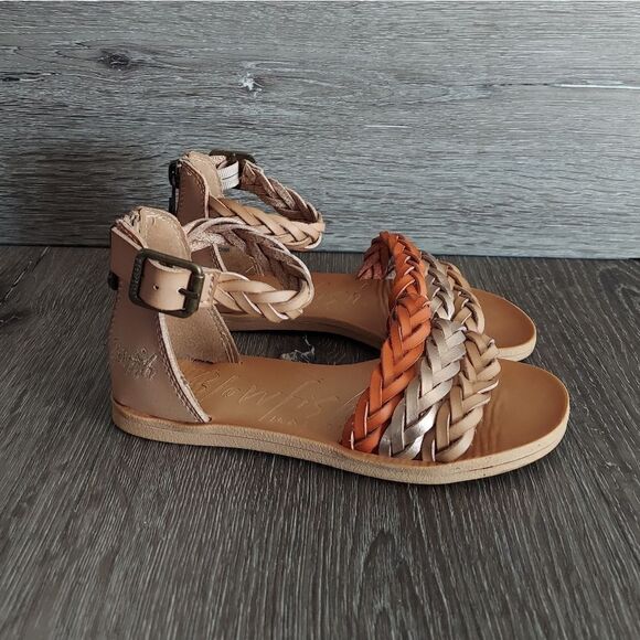Blowfish Malibu Girls Delite-K Braided Flat Sandal 10 - Picture 1 of 8